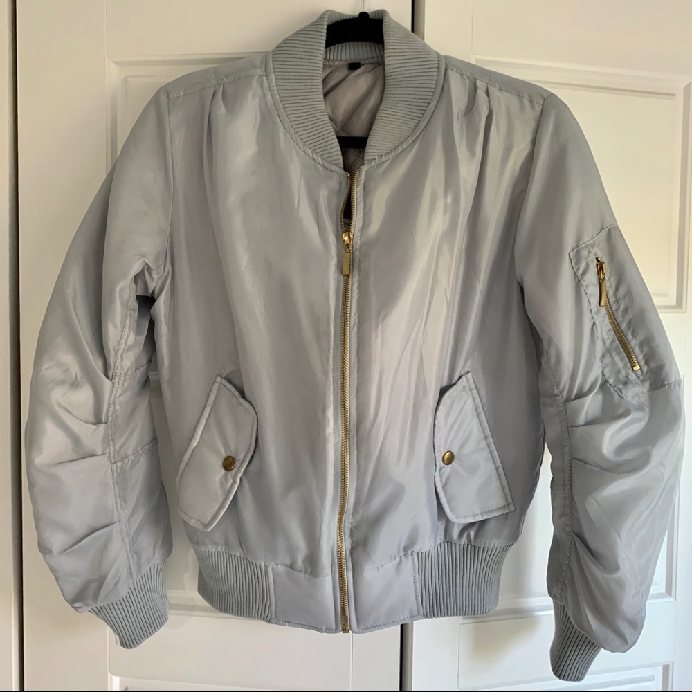 Grey/silver bomber jacket - Picture 4 of 8
